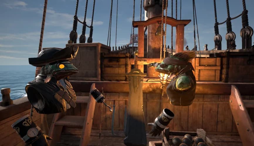 Pirates Plague - Spieler auf dem Deck des Piratenschiffs